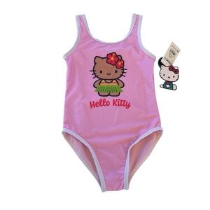 Hello Kitty by Sanrio Light Pink White One Piece Swimsuit Girls size S(6/6X)